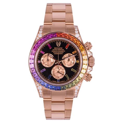 rolex daytona rosegold rainbow diamonds